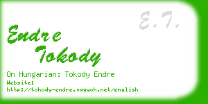 endre tokody business card